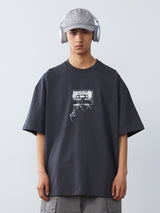 【300グラム】ヴィンテージテーププリント半袖Tシャツ UN487 - SINCEUMM