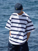 【330グラム】ルーズフィットシルエットボーダーT U3742 - SINCEUMM