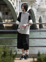 コントラストカラースプライシング半袖ポロシャツ UN387 - SINCEUMM