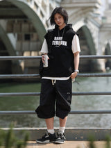 ツーピースベスト半袖コントラストレターTシャツ UN386 - SINCEUMM