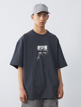 【300グラム】ヴィンテージテーププリント半袖Tシャツ UN487 - SINCEUMM