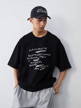 【300グラム】テキストロゴプリントTシャツ UN497 - SINCEUMM