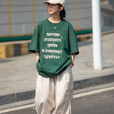 ストリートレターコットン半袖Tシャツ UN377 - SINCEUMM