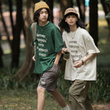 ストリートレターコットン半袖Tシャツ UN377 - SINCEUMM