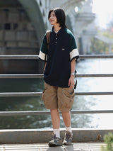コントラストカラースプライシング半袖ポロシャツ UN387 - SINCEUMM