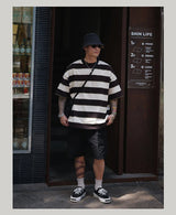 【310グラム】オーバーサイズボーダーTシャツ3443 - SINCEUMM