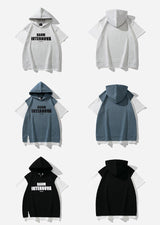 ツーピースベスト半袖コントラストレターTシャツ UN386 - SINCEUMM