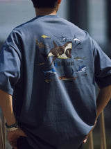 【270グラム】海モチーフシャークプリントT U3980 - SINCEUMM