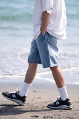 【12oz】再生可能リヨセル繊維ブレンドデニムハーフパンツ U3986 - SINCEUMM