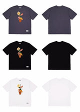 絵画デザインフラワーTシャツ U4003 - SINCEUMM