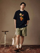 絵画デザインフラワーTシャツ U4003 - SINCEUMM