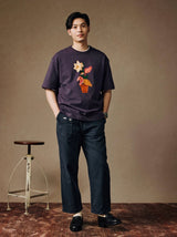 絵画デザインフラワーTシャツ U4003 - SINCEUMM