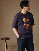 絵画デザインフラワーTシャツ U4003 - SINCEUMM
