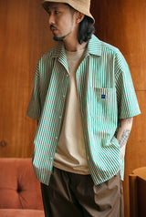 ストライプ柄シアーサッカーシャツ U4024 - SINCEUMM