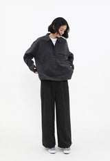 フリース地ハーフボタンプルオーバー U4527 - SINCEUMM