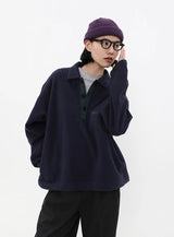 フリース地ハーフボタンプルオーバー U4527 - SINCEUMM