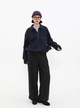 フリース地ハーフボタンプルオーバー U4527 - SINCEUMM