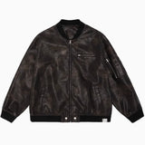 レトロウォッシュレザー素材フライトジャケット U4709 - SINCEUMM