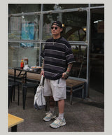 【310グラム】オーバーサイズボーダーTシャツ3443 - SINCEUMM