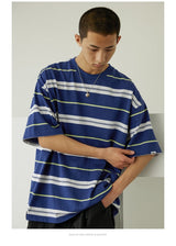 【330グラム】ブルーボーダーコットンTシャツ U3573 - SINCEUMM