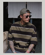 【310グラム】オーバーサイズボーダーTシャツ3443 - SINCEUMM
