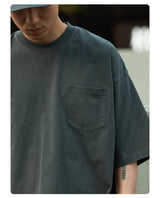 シンプルレトロウォッシュ無地ポケットT U3843 - SINCEUMM