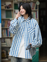 ライトブルーチェックシャツ UN399 - SINCEUMM