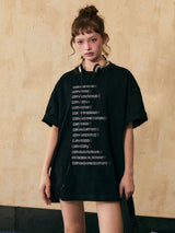 二ッチレタープリント半袖Tシャツ UN434 - SINCEUMM