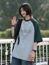 カレッジスタイルラグランスリーブ半袖Tシャツ UN420 - SINCEUMM