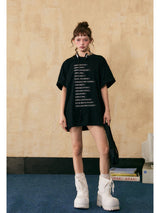 二ッチレタープリント半袖Tシャツ UN434 - SINCEUMM