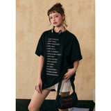 二ッチレタープリント半袖Tシャツ UN434 - SINCEUMM