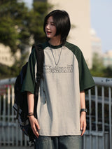 カレッジスタイルラグランスリーブ半袖Tシャツ UN420 - SINCEUMM