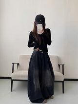 ダメージウォッシュ加工ジーンズ