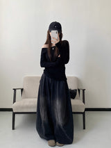 ダメージウォッシュ加工ジーンズ