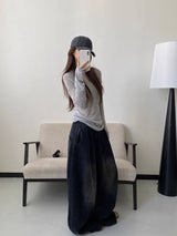 ダメージウォッシュ加工ジーンズ