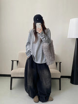 ダメージウォッシュ加工ジーンズ