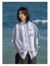 チェック柄ルーズフィットサマーシャツ U332 - SINCEUMM
