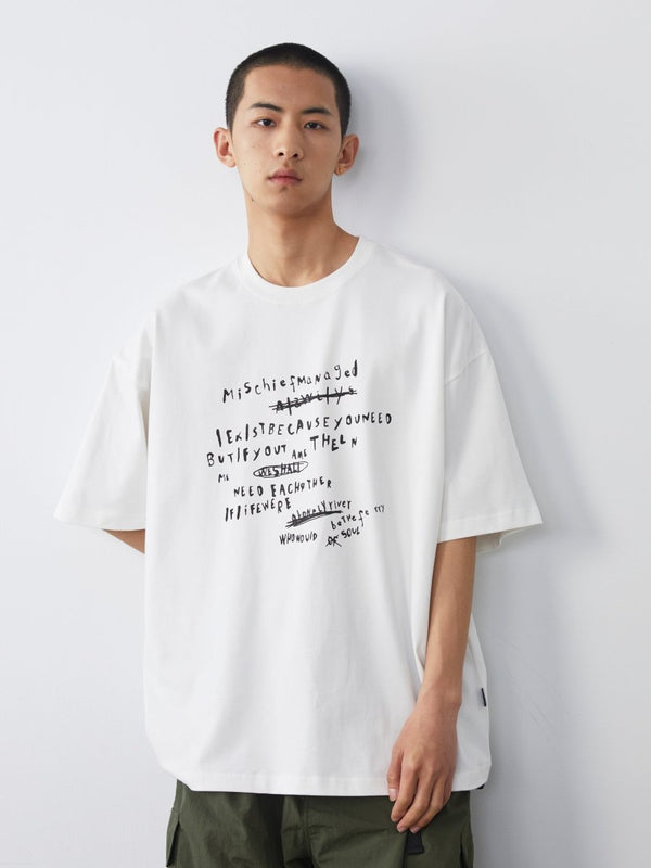 【300グラム】テキストロゴプリントTシャツ　UN497 - SINCEUMM