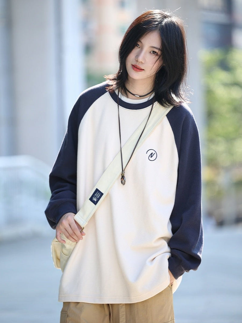 waffle fabric raglan sweatshirt　UN368 - SINCEUMM