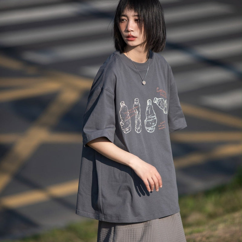 ストリートアートプリント半袖Tシャツ　UN376 - SINCEUMM