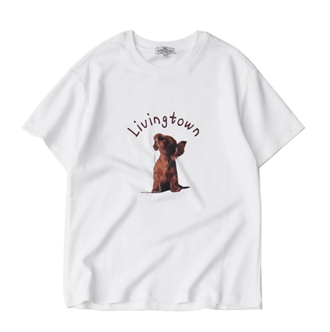 【285グラム】犬プリントTシャツ U3820 - SINCEUMM