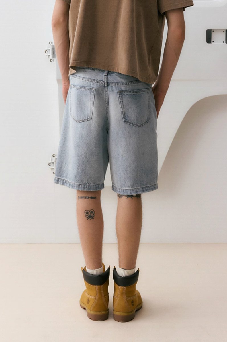 トムページ デニムショートパンツ L メンズセレクト トムとジェリー デニム ハーフパンツ 刺繍 メンズ