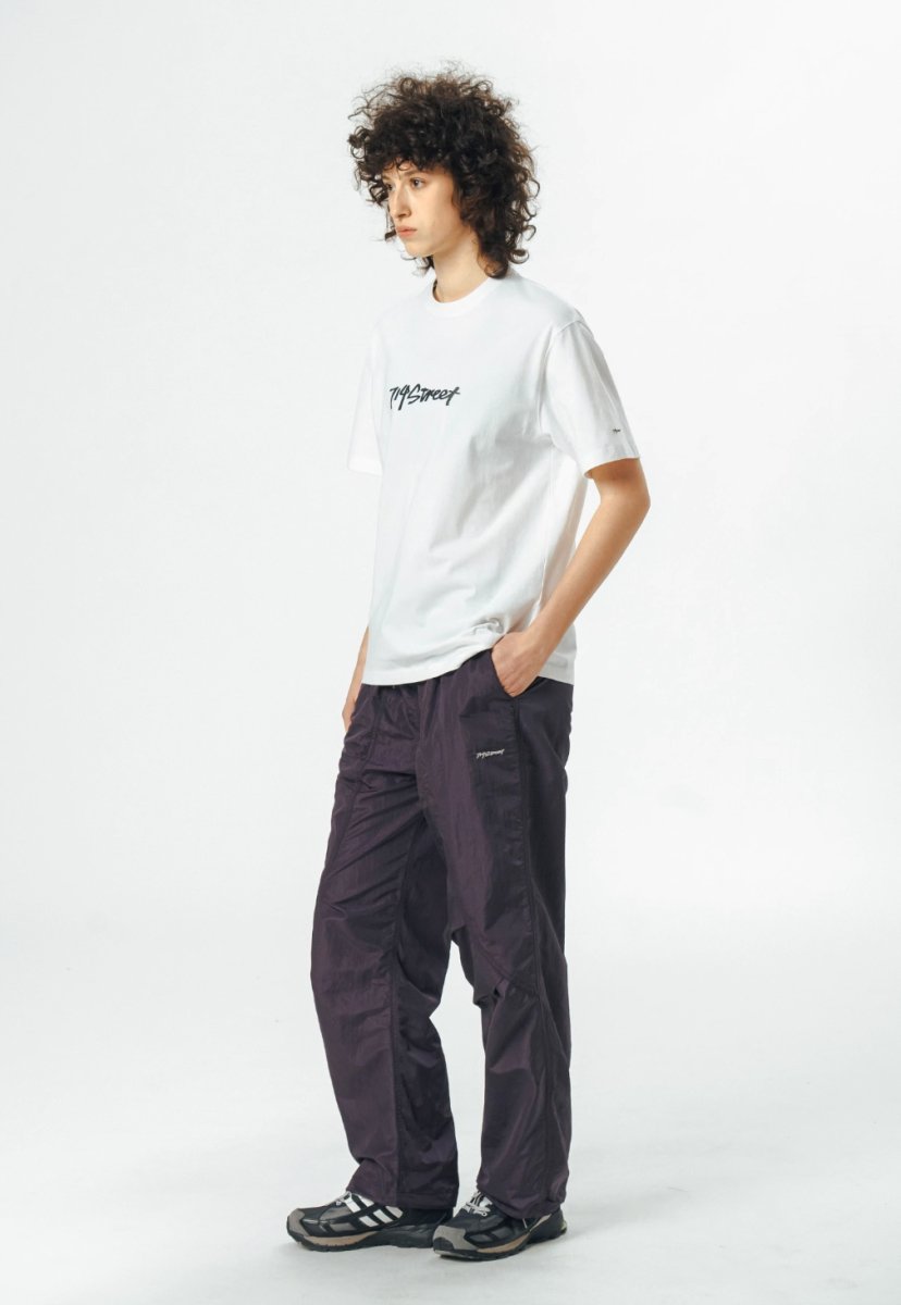 metallic nylon pants / ドローコード付きメタリックナイロンパンツ N3938 - SINCEUMM