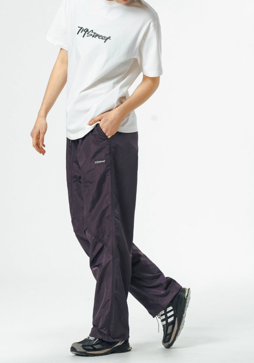 metallic nylon pants / ドローコード付きメタリックナイロンパンツ N3938 - SINCEUMM