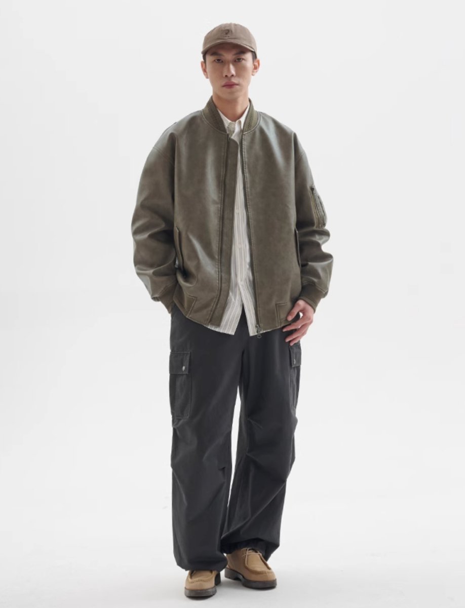 サノバチーズ レザー ジャケット アウター MA1 新品 M 希少