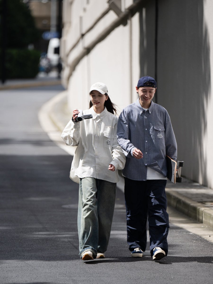 美品 スローブイエナ ストライプ長袖シャツ コットンポリ